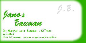 janos bauman business card